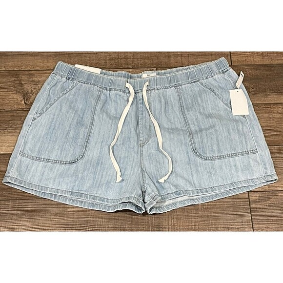 BP Mid-Rise Light Wash Denim Drawstrig Shorts Womens Size 3X - Picture 1 of 7